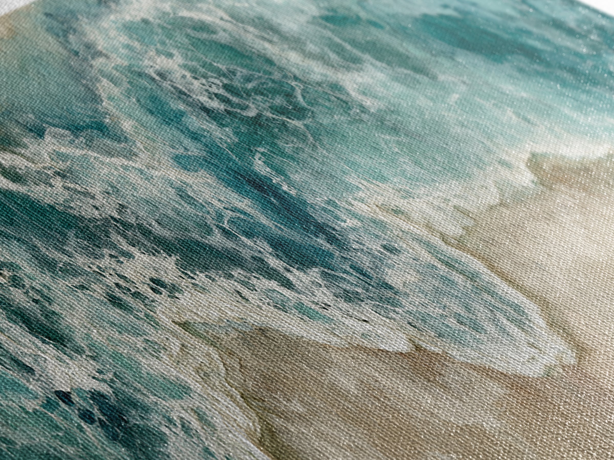 Ocean Foam Patterns from Above Framed Canvas Print, Seascape Art, Room Decor, Coastal Decor, Seascape, Digital Wall Art, SEA-3x1-52