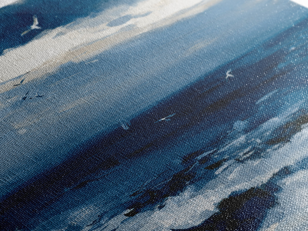 Deep Indigo Night Sea Canvas Print, Seascape Art, Abstract Art, Coastal Decor, Seascape, Nautical Decor, Coastal Wall Art, SEA-3x2-1