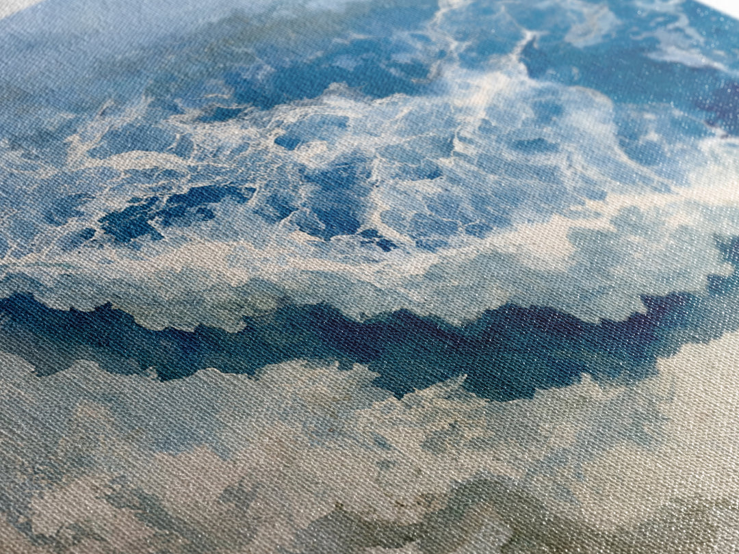 Ocean Foam Patterns from Above Framed Canvas Print, Seascape Art, Gallery Decor, Coastal Decor, Fine Art, Seascape, SEA-3x2-64