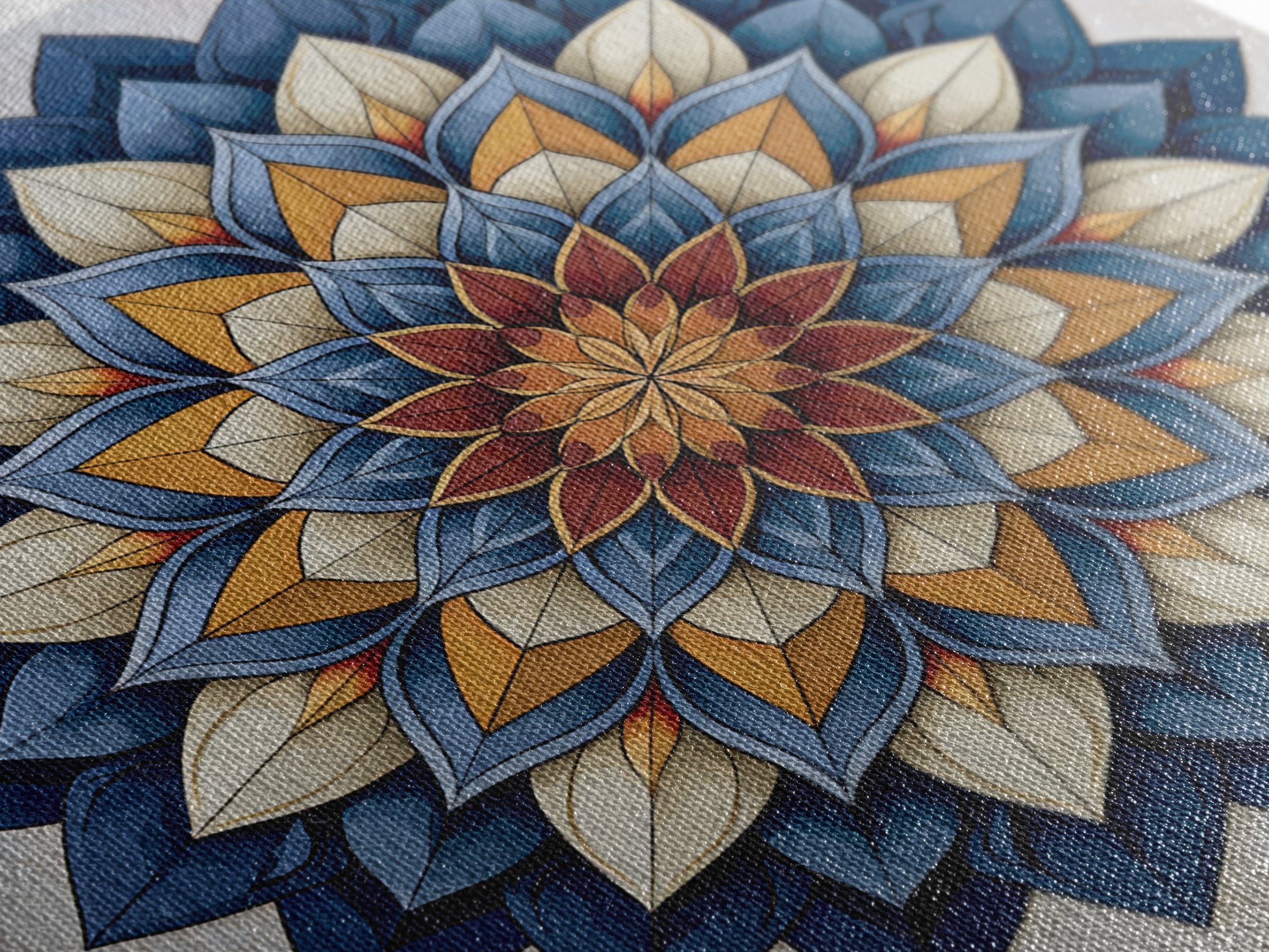 Mandala Lotus with Precise Radial Symmetry Canvas Print, Sacred Geometry Art, Sacred Geometry, Living Room Decor, Geometry, SGA-1x1-26
