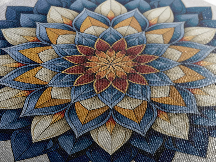 Mandala Lotus with Precise Radial Symmetry Canvas Print, Sacred Geometry Art, Sacred Geometry, Living Room Decor, Geometry, SGA-1x1-26