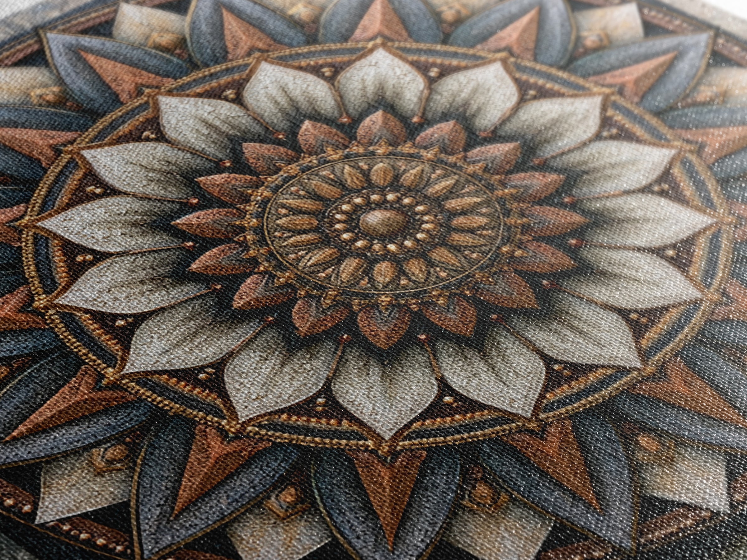 Mandala Lotus with Precise Radial Symmetry Canvas Print, Sacred Geometry Art, Sacred Geometry, Living Room Decor, Geometry, SGA-1x1-50