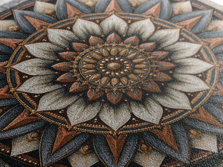 Mandala Lotus with Precise Radial Symmetry Canvas Print, Sacred Geometry Art, Sacred Geometry, Living Room Decor, Geometry, SGA-1x1-50