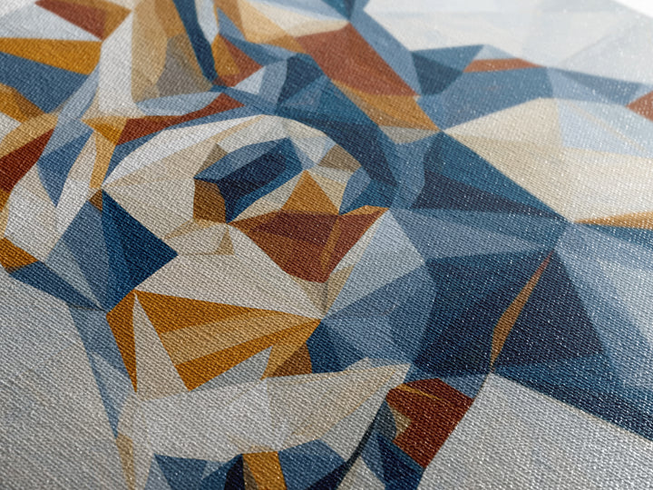 Sacred Deer Formed from Geometric Facets Framed Canvas Print, Sacred Geometry Art, Living Room Decor, Fine Art, Geometry, SGA-1x1-7