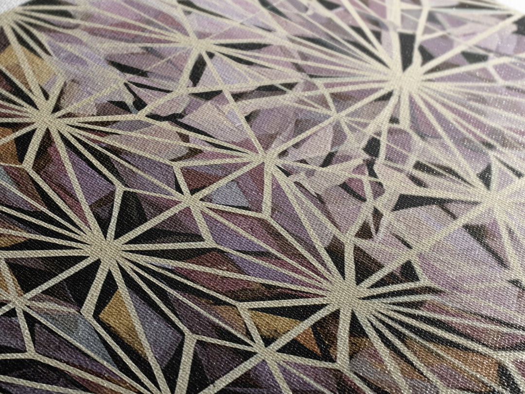 Crystal Grid Pattern Framed Canvas Print, Sacred Geometry Art, Wall Decor, Living Room Decor, Geometry, Boho Wall Decor, SGA-2x1-25
