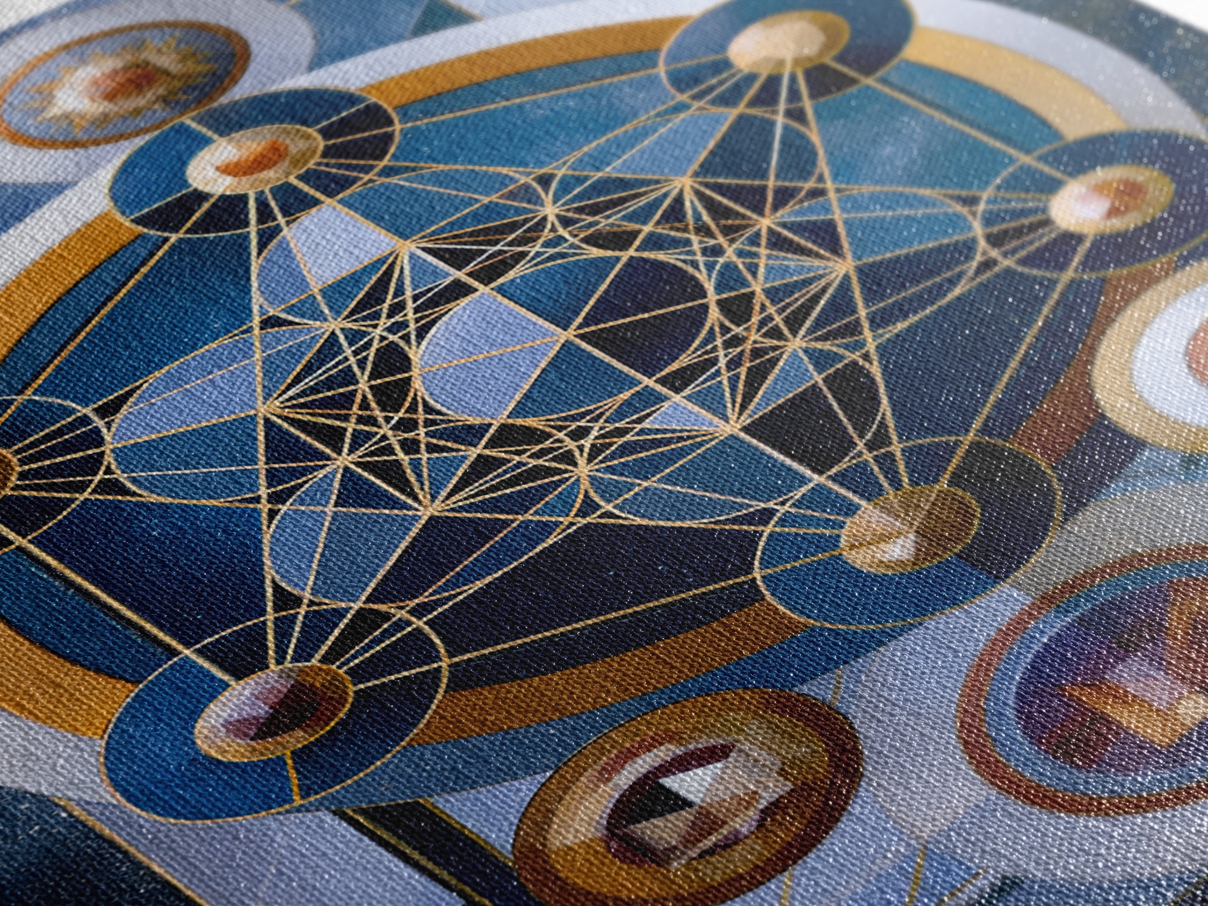 Metatron Cube with Celestial Background Canvas Print, Sacred Geometry Art, Decorations, Living Room Decor, Abstract Art, SGA-2x3-11