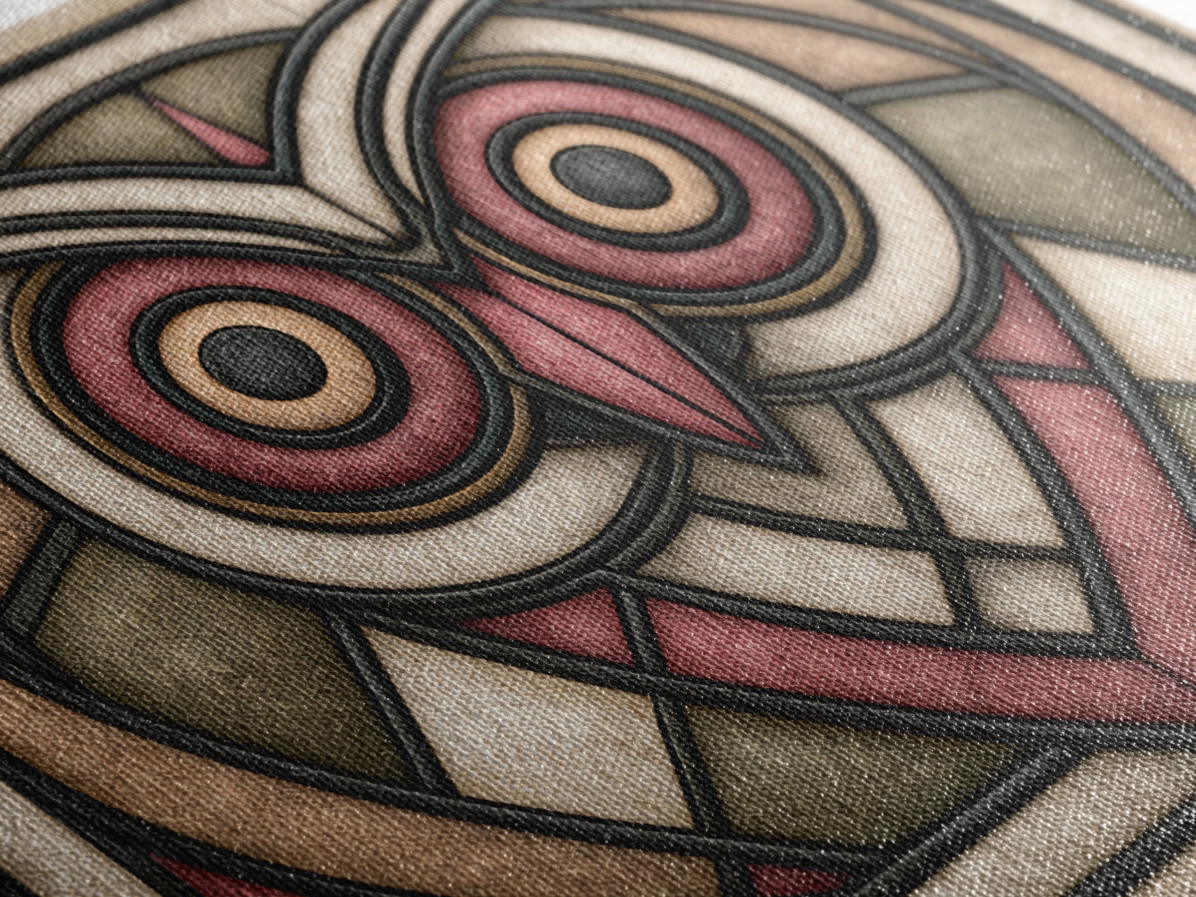 Sacred Owl Formed from Symmetrical Linework Canvas Print, Sacred Geometry Art, Boho Decor, Living Room Decor, Geometry, SGA-3x2-46