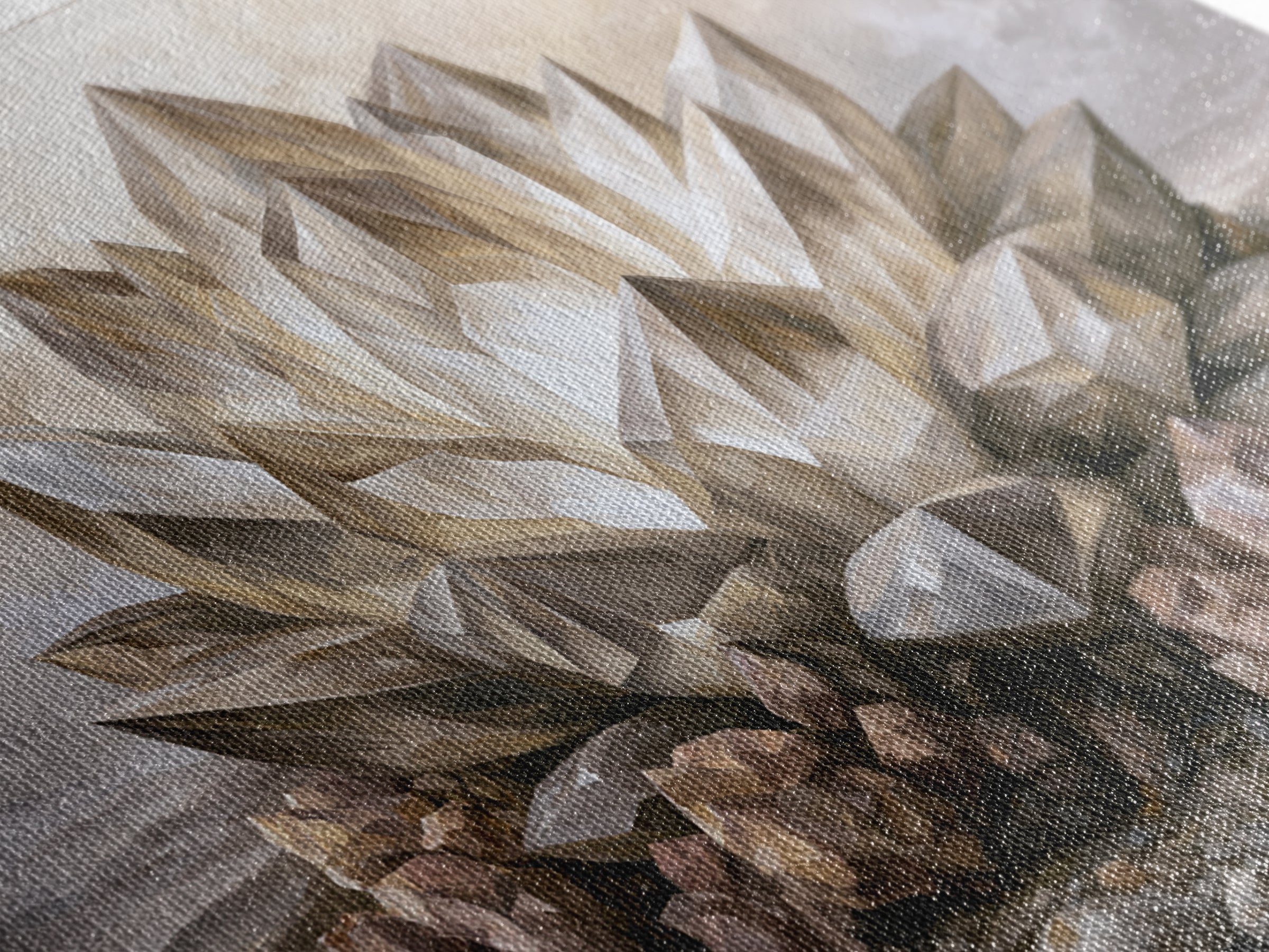 Crystal Lotus Arrangement Canvas Print, Sacred Geometry Art, Neutral Decor, Living Room Decor, Fine Art, Geometry, Wall Decor, SGA-3x2-72