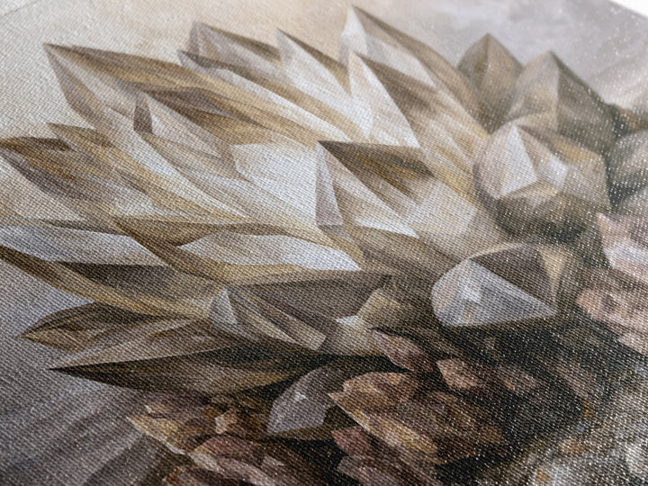 Crystal Lotus Arrangement Canvas Print, Sacred Geometry Art, Neutral Decor, Living Room Decor, Fine Art, Geometry, Wall Decor, SGA-3x2-72