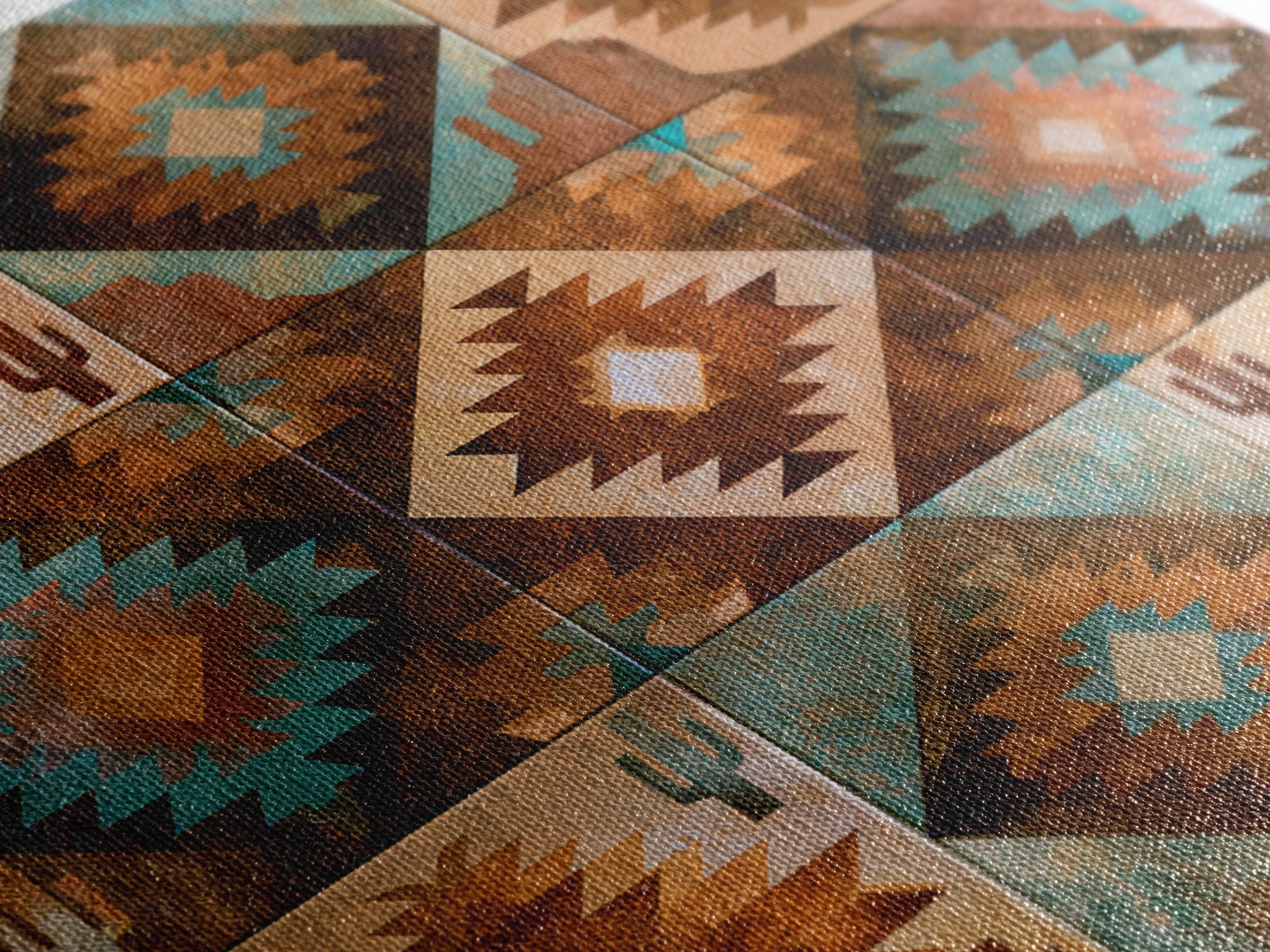 Navajo Geometric Pattern Framed Canvas Print, Southwestern Art, Western Wall Art, Southwestern Decor, Abstract Art, Mesa, SOU-1x1-52