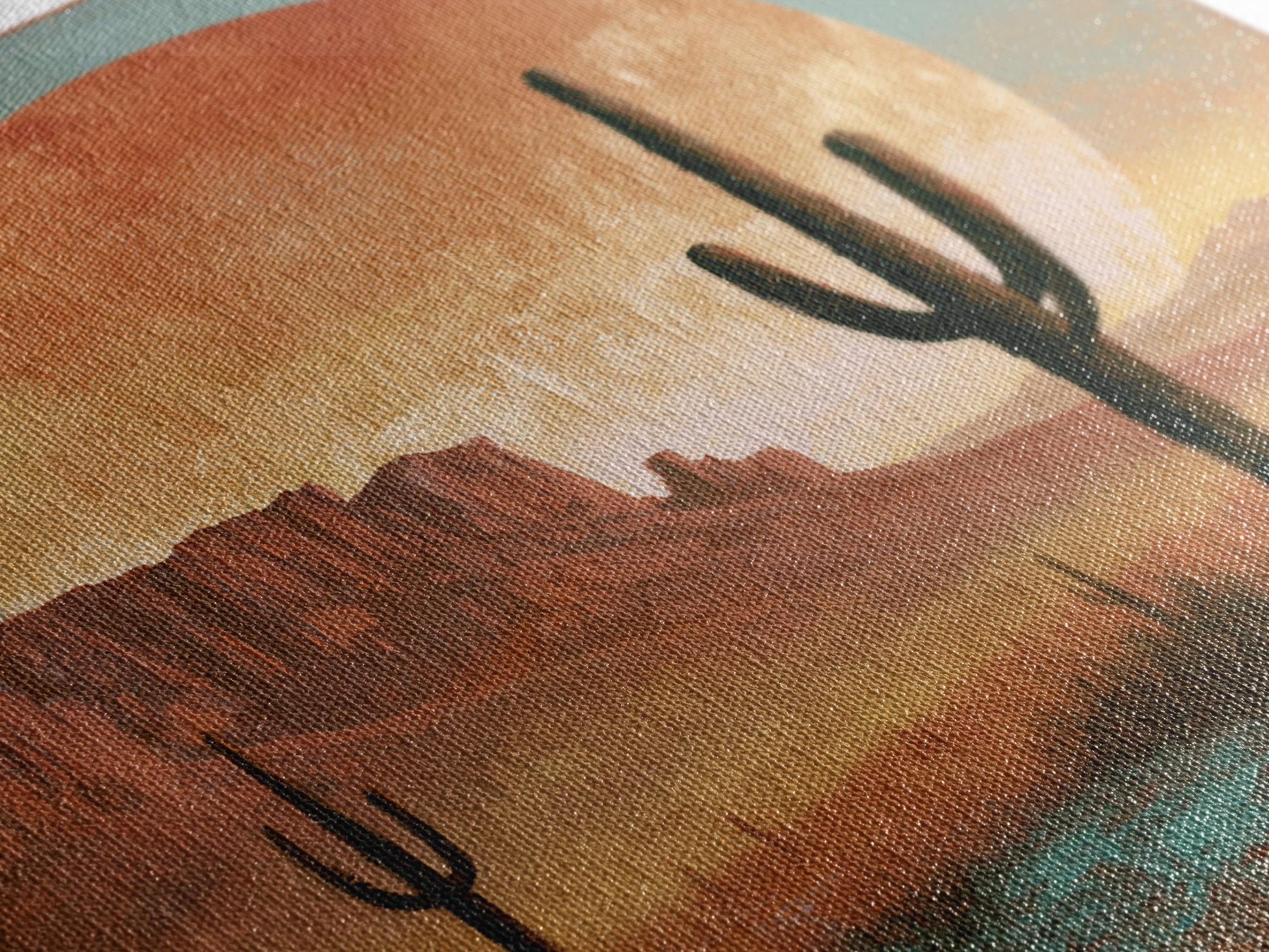 Saguaro Cactus under Enormous Sunset Framed Canvas Print, Southwestern Art, Fine Art Print, Southwestern Decor, Fine Art, Mesa, SOU-1x1-74