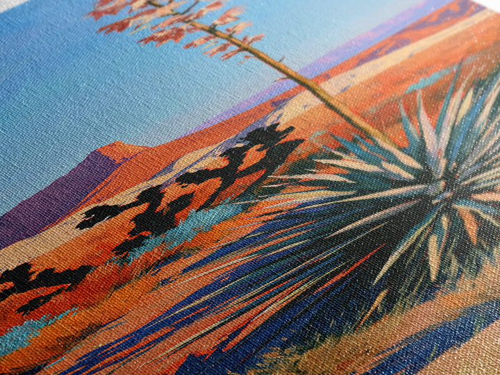 Yucca Blooms Against Clear Blue Sky Canvas Print, Southwestern Art, Western Decor, Southwestern Decor, Fine Art, Mesa, SOU-1x3-56
