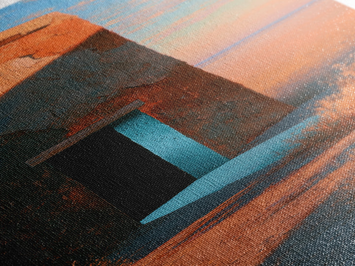 Adobe Doorway with Turquoise Blue Shadow Canvas Print, Southwestern Art, Printable Wall Art, Southwestern Decor, Fine Art, Mesa, SOU-1x3-65