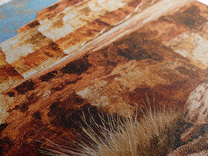 Abstract Canyon Layers Canvas Print, Southwestern Art, Wall Decor, Southwestern Decor, Oil Painting, Mesa, Boho Decor, SOU-2x3-50