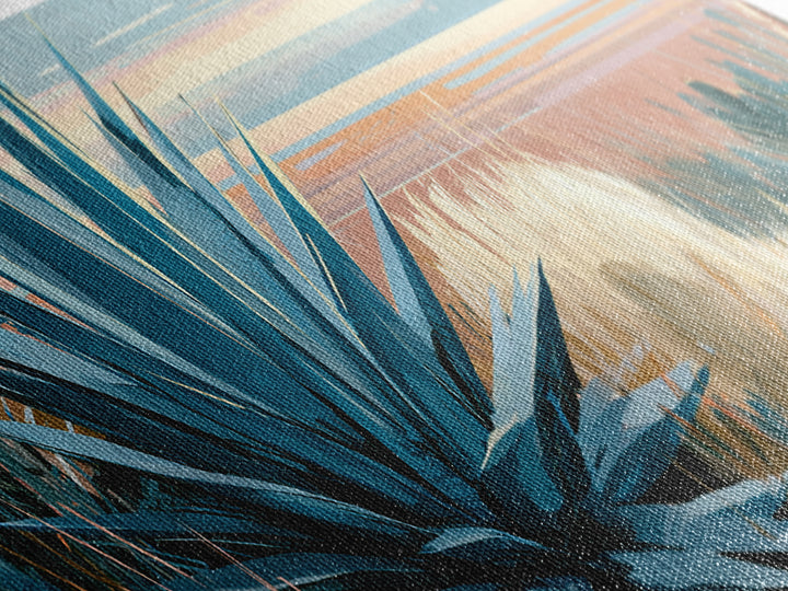Agave Plant Closeup Canvas Print, Southwestern Art, Farmhouse Wall Art, Southwestern Decor, Oil Painting, Mesa, Fine Art Print, SOU-3x1-29