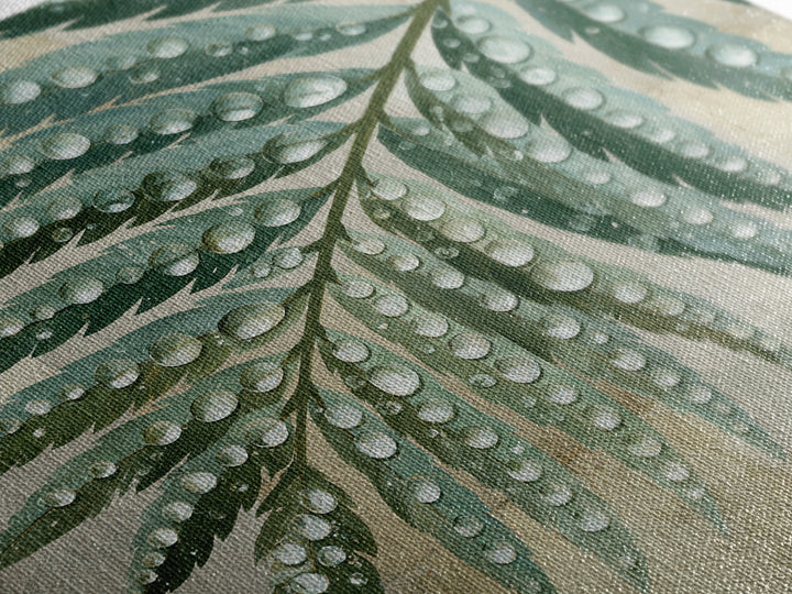 Fern Leaf Closeup Framed Canvas Print, Spa Art, Dog Wall Art, Spa Decor, Watercolor Art, Serenity, Dog Canvas, SPA-1x1-11