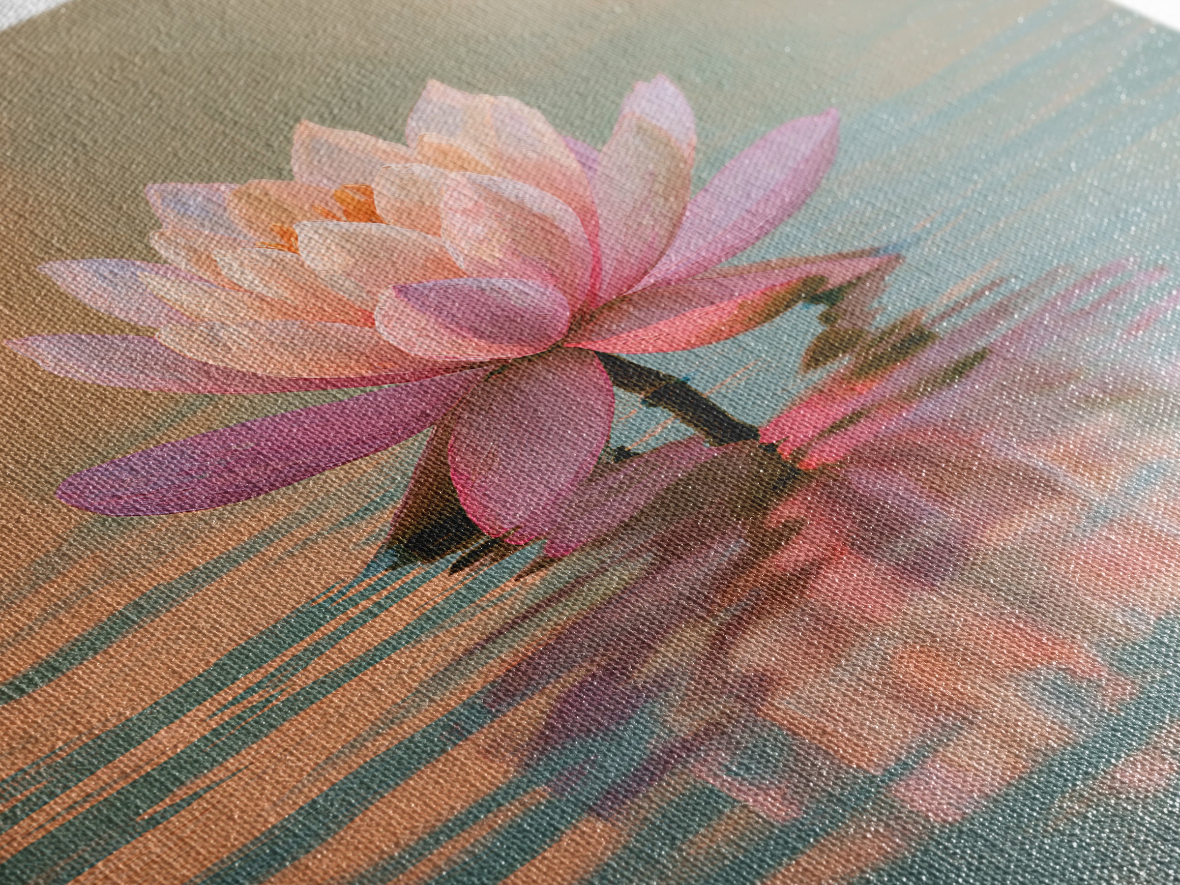 Lotus Flower Floating on Still Pond Framed Canvas Print, Spa Art, Black Woman Art, Spa Decor, Serenity, Modern Home Decor, SPA-1x1-28