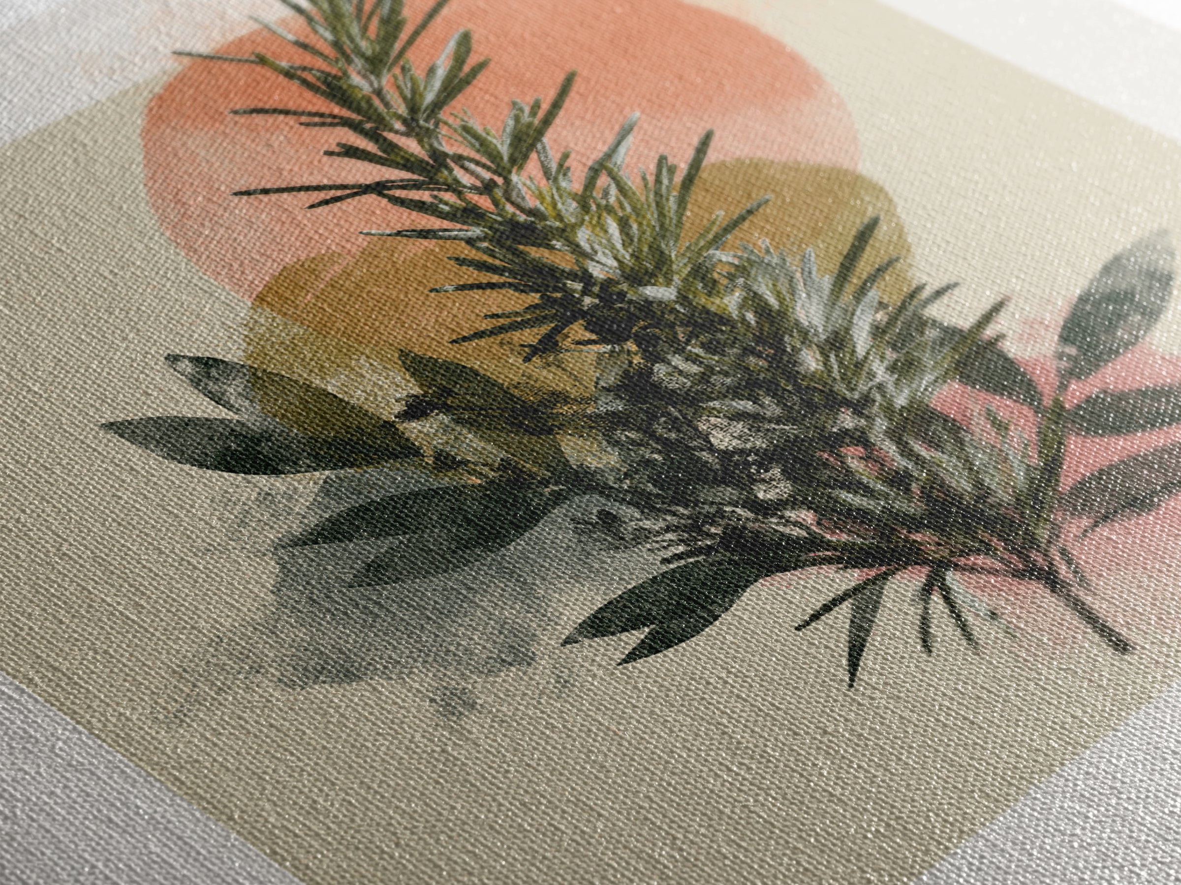 Botanical Herbal Arrangement Framed Canvas Print, Spa Art, Gallery Decor, Spa Decor, Fine Art, Serenity, Wall Art, Home Decor, SPA-1x1-38