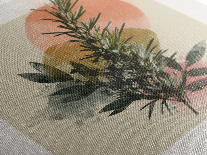Botanical Herbal Arrangement Framed Canvas Print, Spa Art, Gallery Decor, Spa Decor, Fine Art, Serenity, Wall Art, Home Decor, SPA-1x1-38