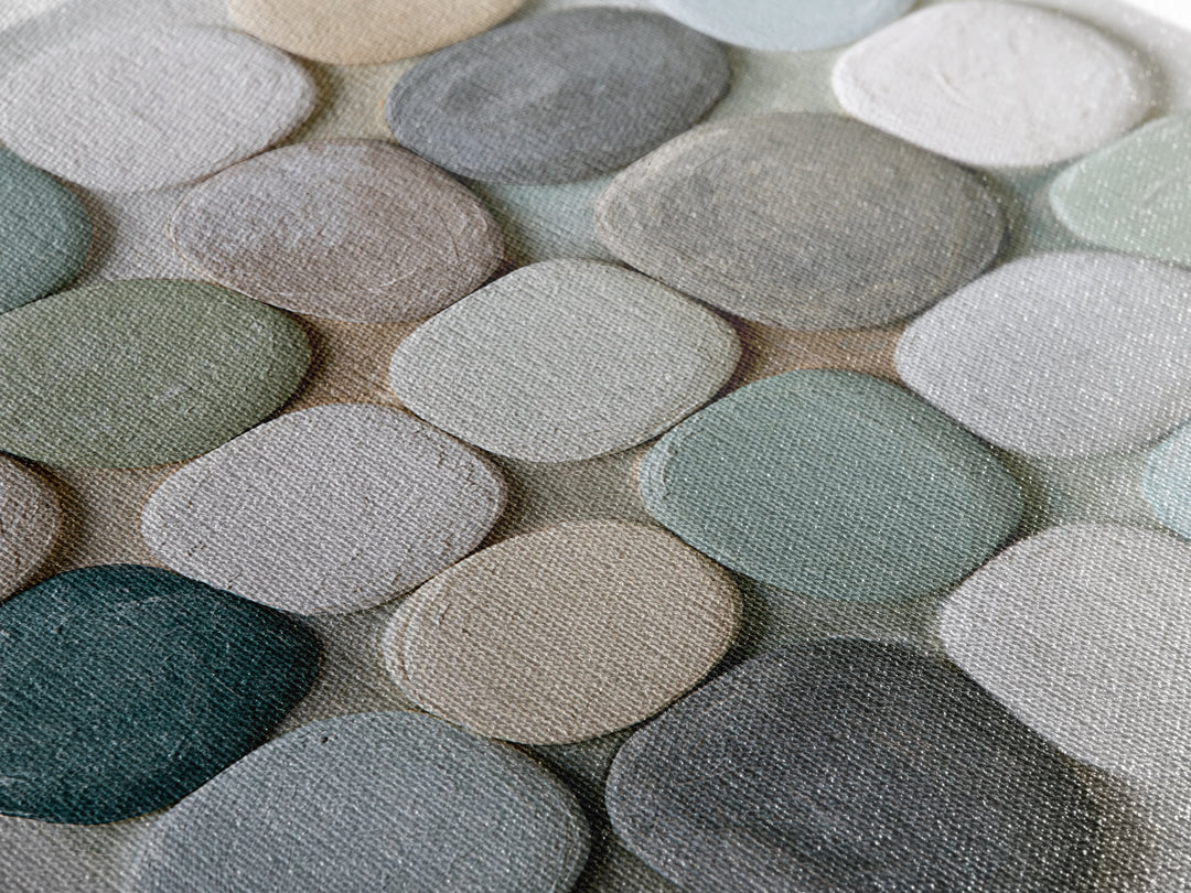 Pebble Texture Abstract Framed Canvas Print, Spa Art, Fashion Wall Art, Spa Decor, Abstract Art, Serenity, Modern Decor, SPA-1x1-39