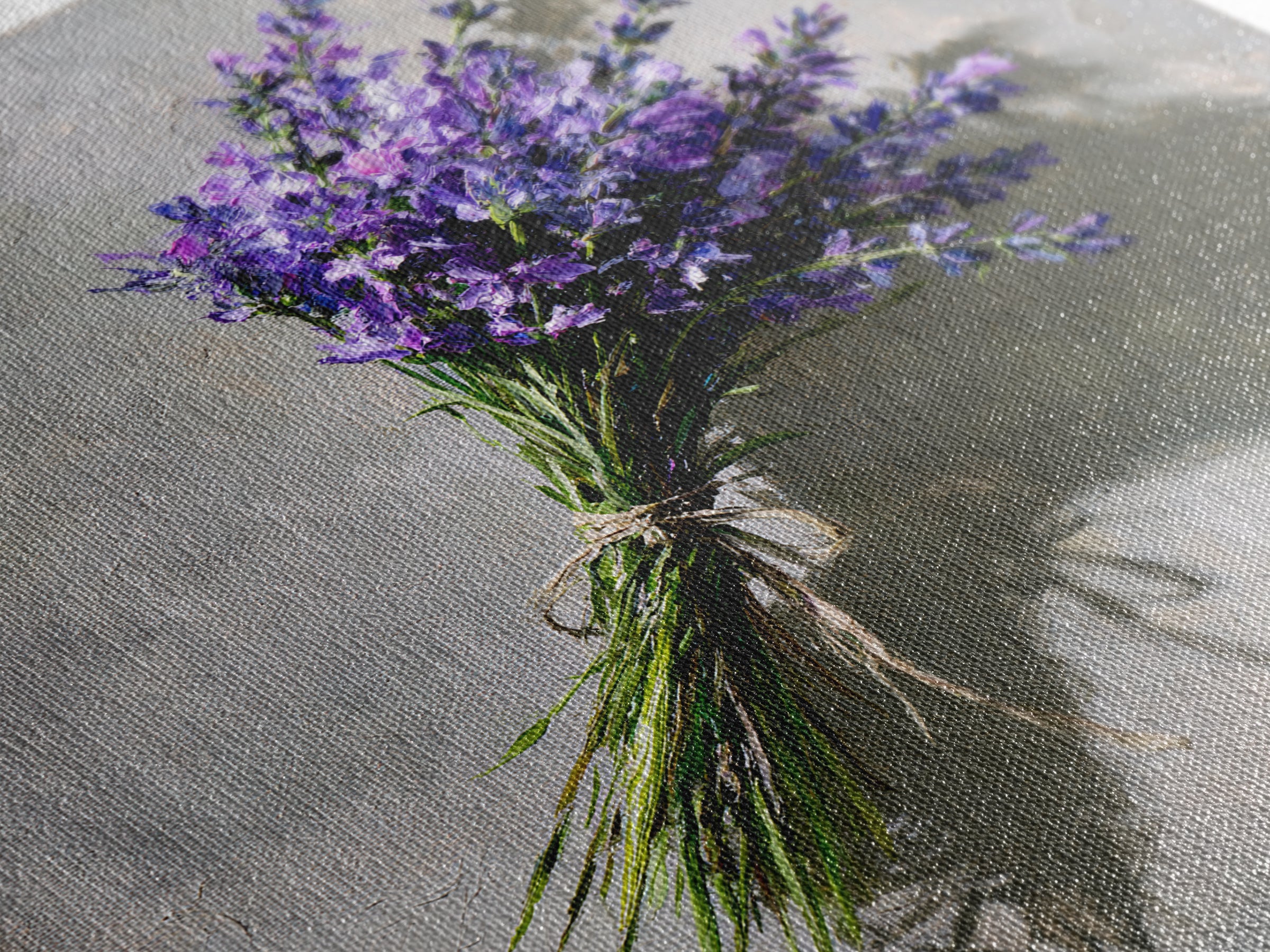 Lavender Bundle with Soft Shadow Canvas Print, Spa Art, Wildlife Wall Art, Spa Decor, Watercolor Art, Serenity, SPA-1x1-55