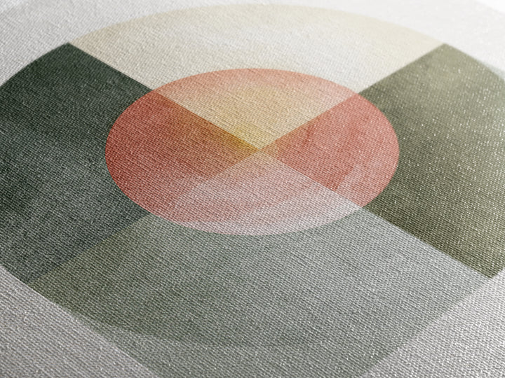 Sage and Ivory Geometric Calm Composition Canvas Print, Spa Art, Luxury Decor, Spa Decor, Abstract Art, Serenity, SPA-1x1-69