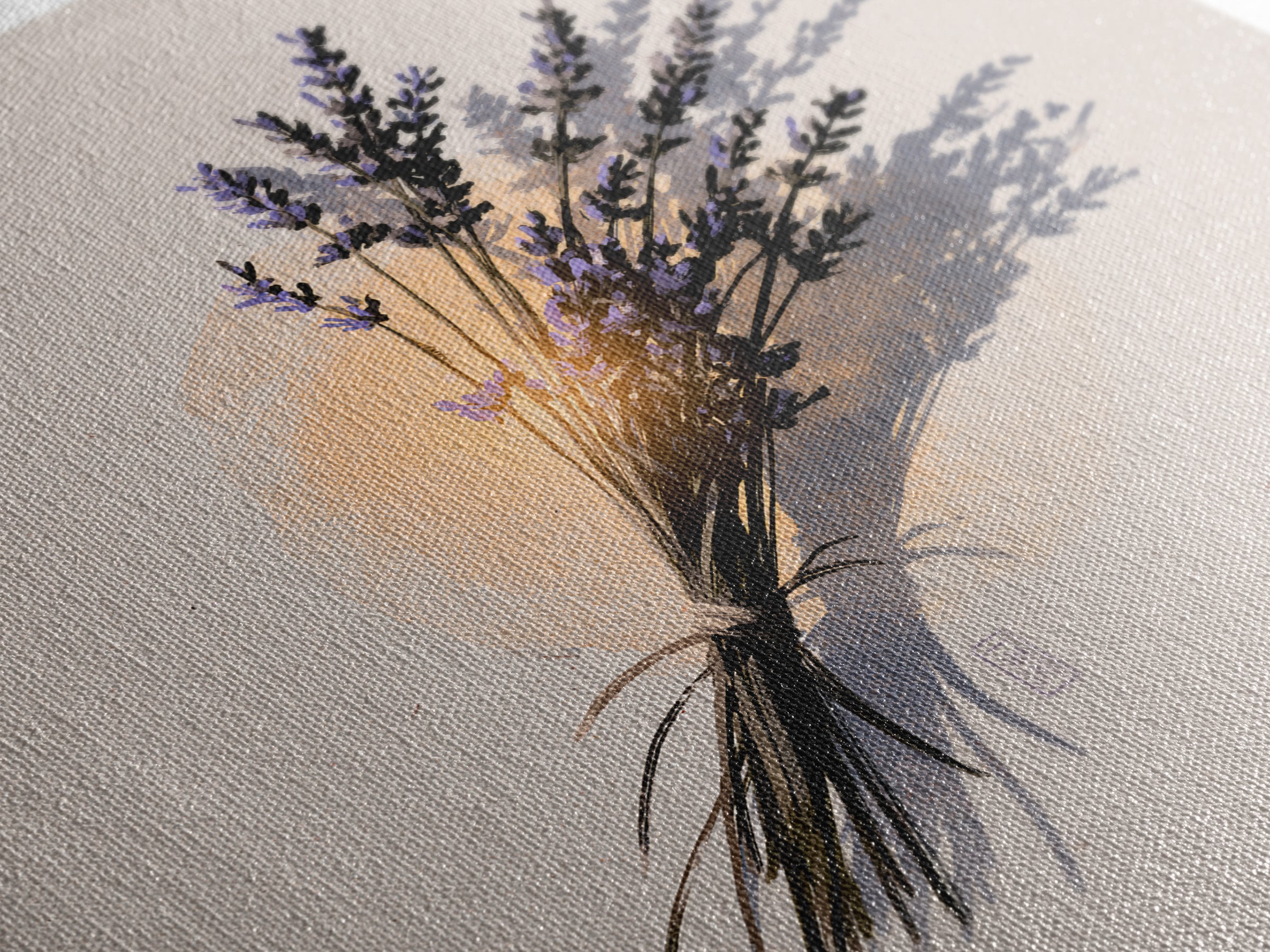 Lavender Bundle with Soft Shadow Framed Canvas Print, Spa Art, Spa, Spa Decor, Fine Art, Serenity, Teen Girl Room Decor, SPA-1x1-7