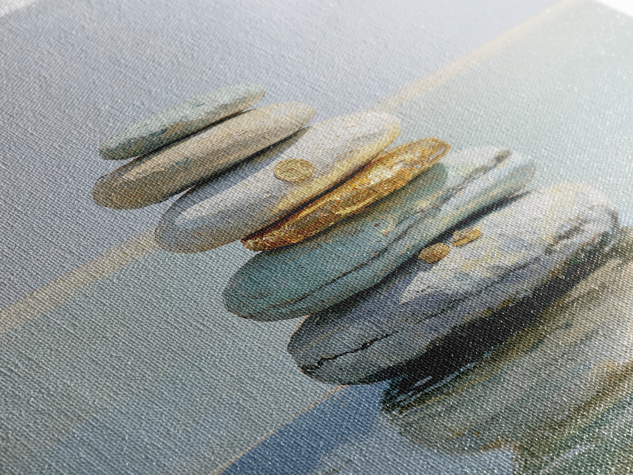 Stacked Stones Beside Calm Water Canvas Print, Spa Art, Black Woman Art, Spa Decor, Oil Painting, Serenity, Modern Home Decor, SPA-1x1-97