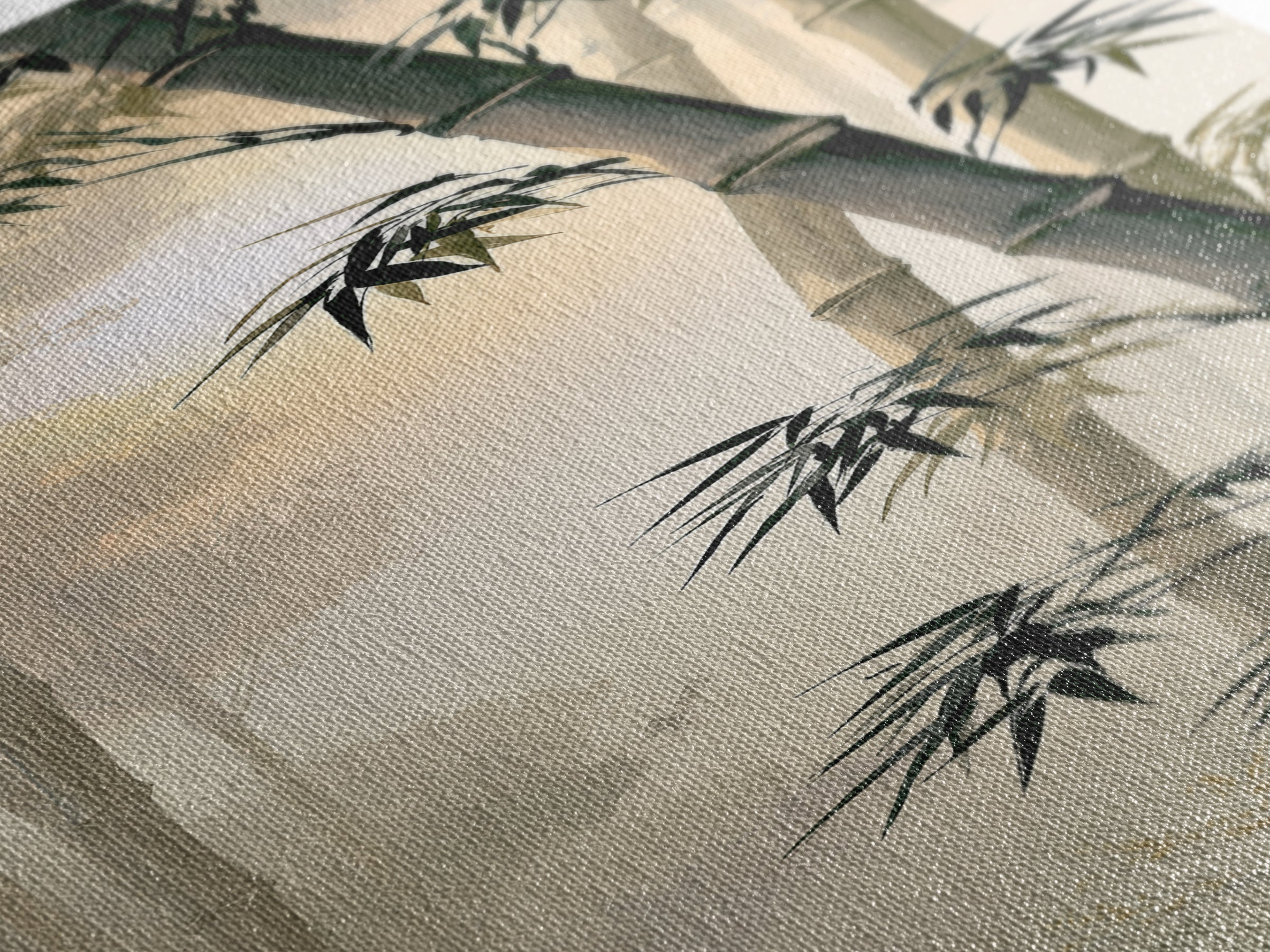 Misty Bamboo Forest Canvas Print, Spa Art, Art, Spa Decor, Serenity, Abstract Print, Minimalist Art, Feminine Wall Art, SPA-1x3-17