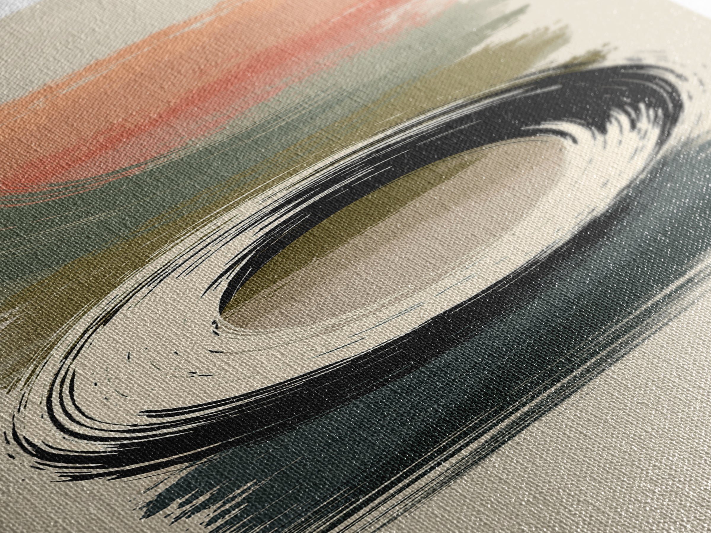 Minimal Zen Circle Brushstroke Framed Canvas Print, Spa Art, Art, Spa Decor, Fine Art, Serenity, Abstract Print, Minimalist Art, SPA-1x3-20