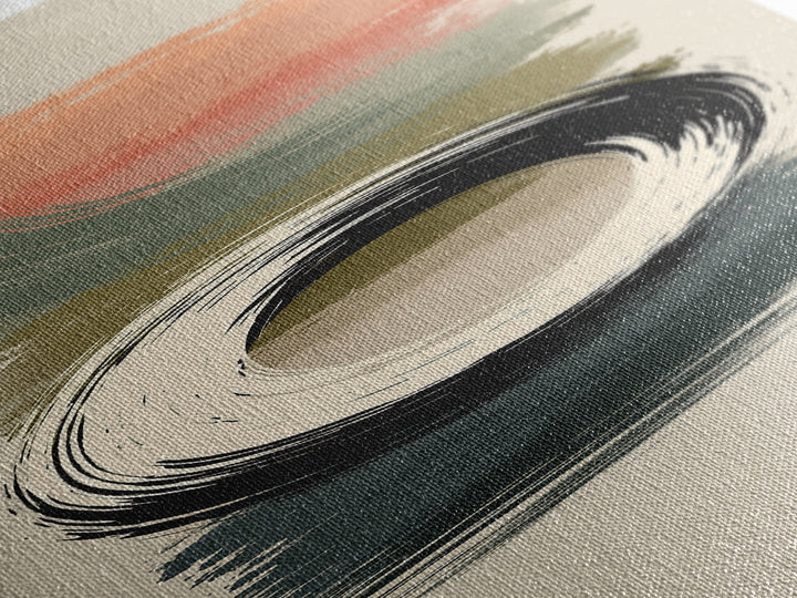 Minimal Zen Circle Brushstroke Framed Canvas Print, Spa Art, Art, Spa Decor, Fine Art, Serenity, Abstract Print, Minimalist Art, SPA-1x3-20