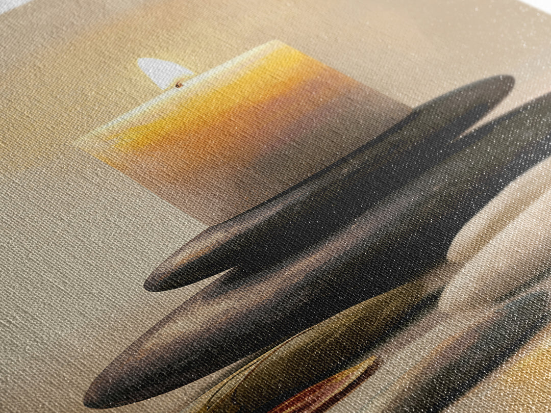 Warm Candle Flame Framed Canvas Print, Spa Art, Wall Art, Spa Decor, Oil Painting, Serenity, Dog Wall Art, Abstract Print, SPA-1x3-45