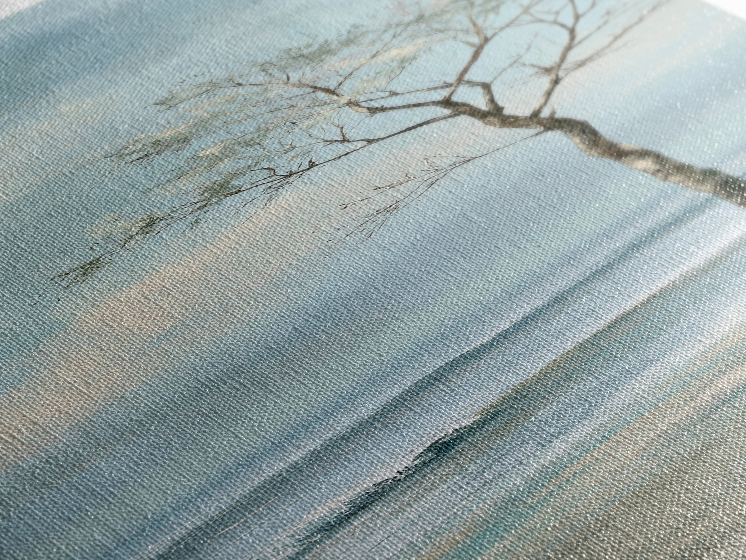 Coastal Horizon in Muted Spa Blues Framed Canvas Print, Spa Art, Modern Decor, Spa Decor, Fine Art, Serenity, Wall Decor, SPA-1x3-46