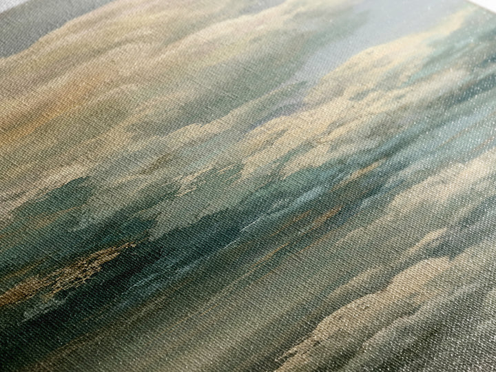 Soft Cloudscape in Cream and Sage Canvas Print, Spa Art, Modern Decor, Spa Decor, Fine Art, Serenity, Wall Decor, SPA-1x3-49