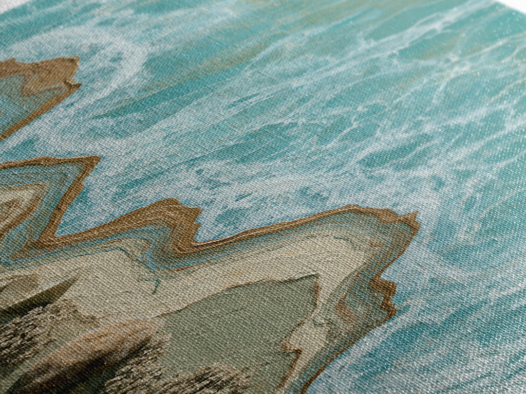 Blue Lagoon Water Seen from Above Canvas Print, Spa Art, Feminine Wall Art, Spa Decor, Fine Art, Serenity, Hair Salon Wall Art, SPA-1x3-56