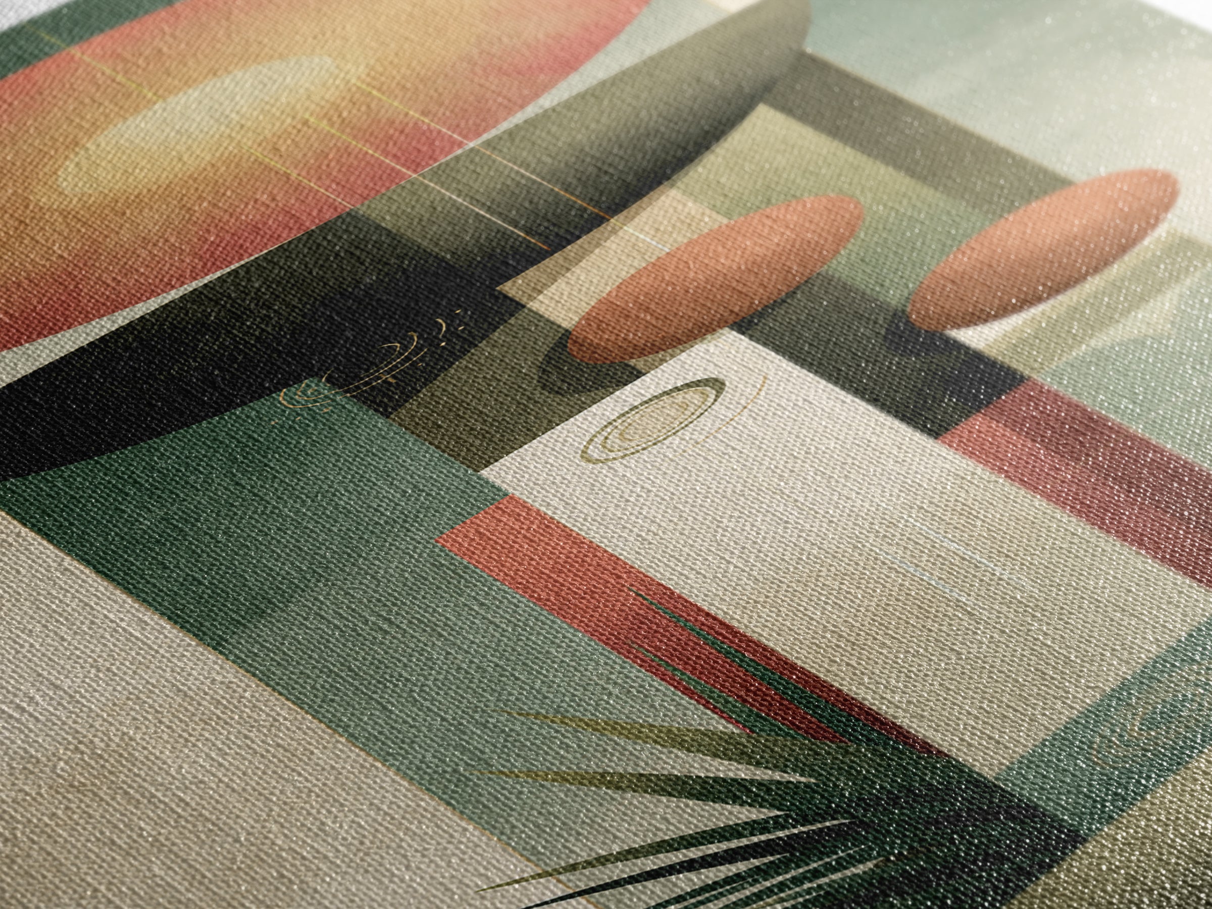 Sage and Ivory Geometric Calm Composition Canvas Print, Spa Art, Textured Painting, Spa Decor, Serenity, Travel Poster, SPA-1x3-57