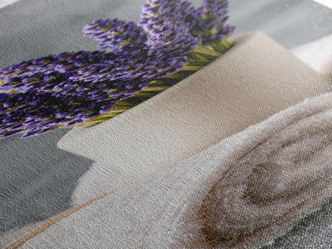 Lavender Bundle with Soft Shadow Canvas Print, Spa Art, Wildlife Wall Art, Spa Decor, Watercolor Art, Serenity, SPA-1x3-67