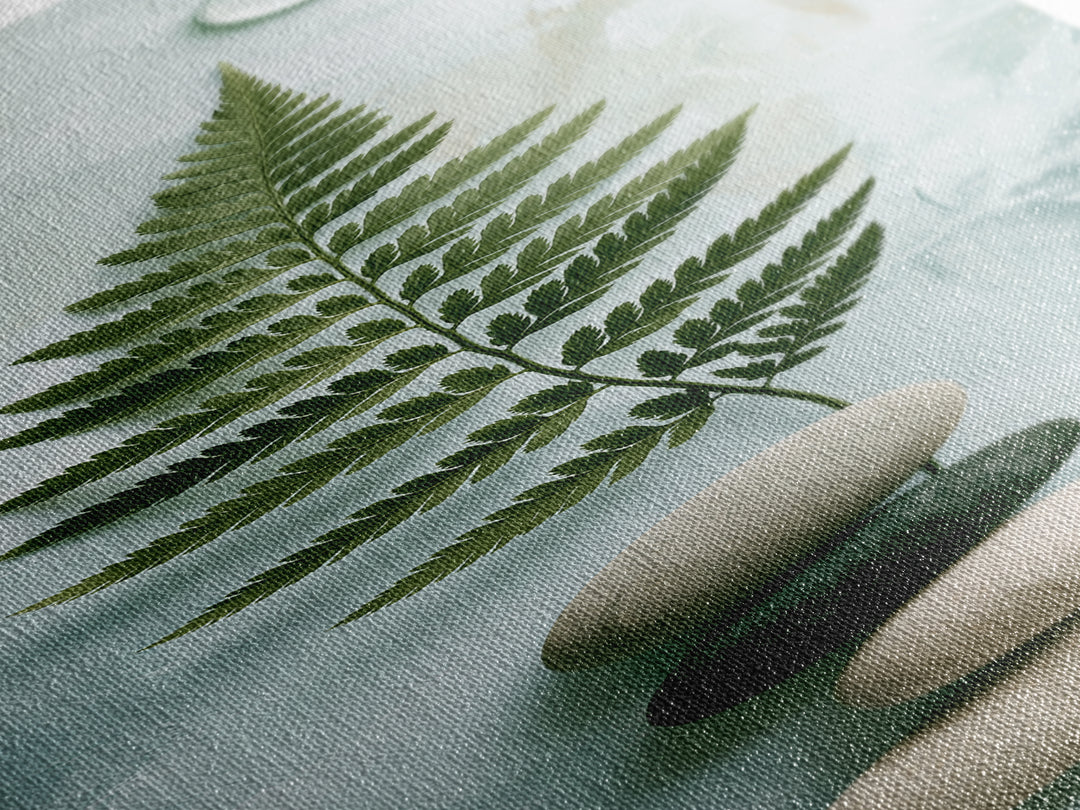 Fern Leaf Closeup Framed Canvas Print, Spa Art, Gallery Decor, Spa Decor, Fine Art, Serenity, Wall Art, Home Decor, Wall Decor, SPA-1x3-71