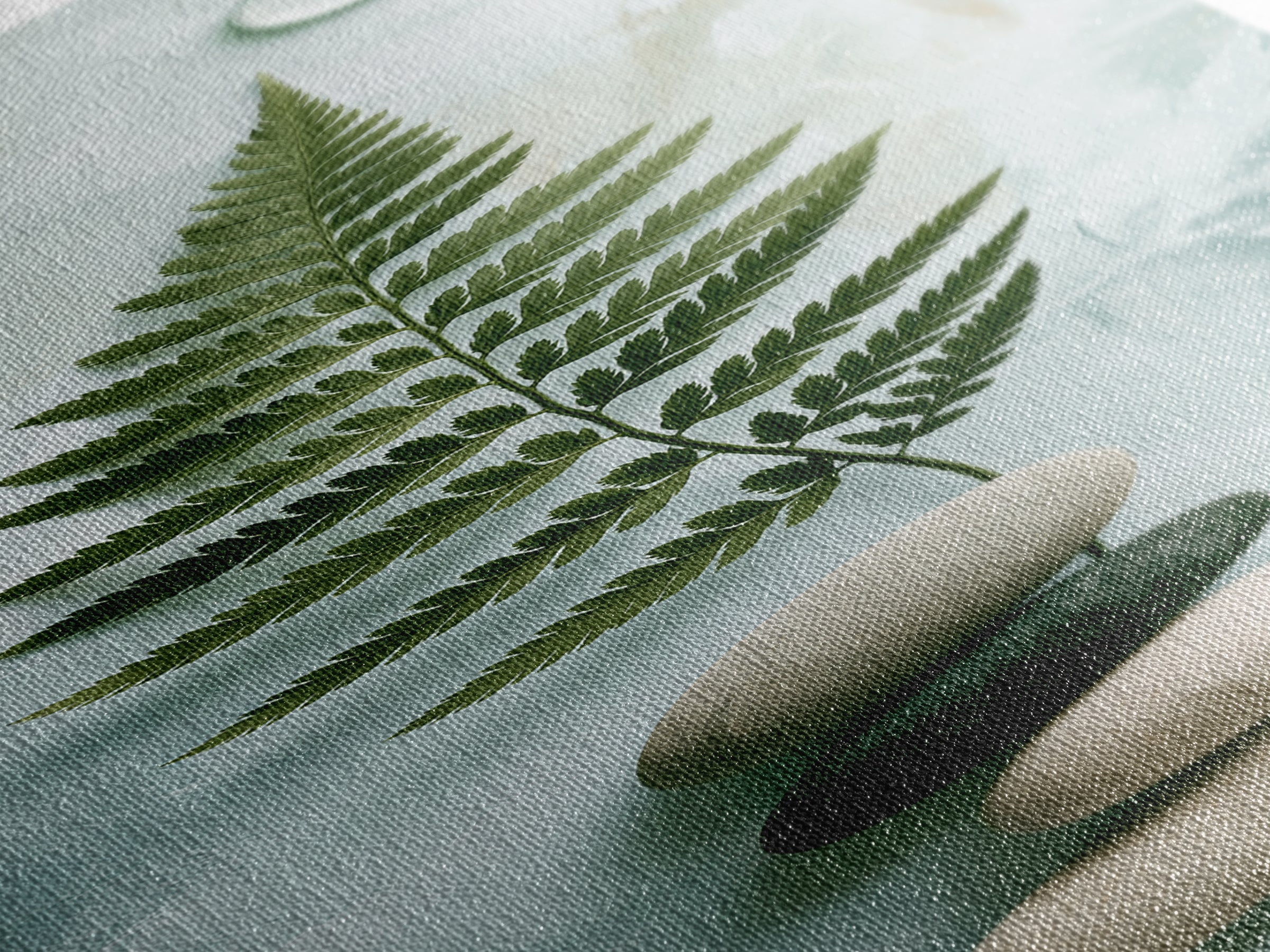 Fern Leaf Closeup Framed Canvas Print, Spa Art, Gallery Decor, Spa Decor, Fine Art, Serenity, Wall Art, Home Decor, Wall Decor, SPA-1x3-71