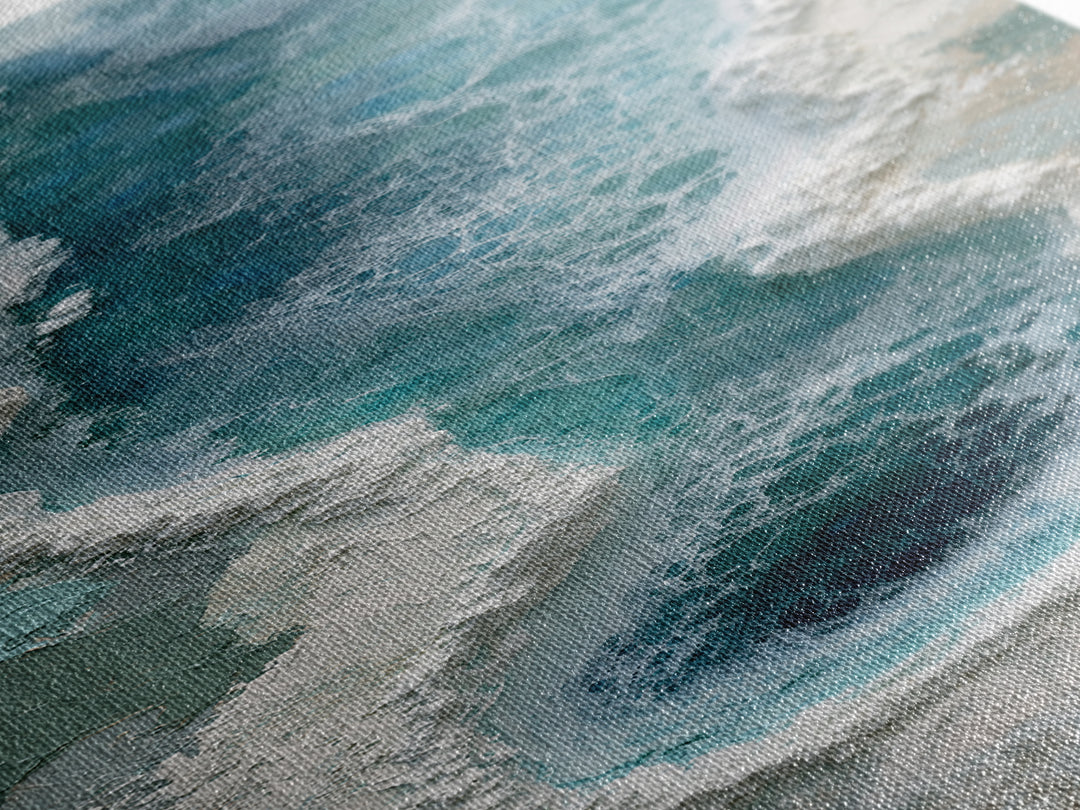 Blue Lagoon Water Seen from Above Framed Canvas Print, Spa Art, Salon Decor, Spa Decor, Fine Art, Serenity, Statement Artwork, SPA-1x3-80