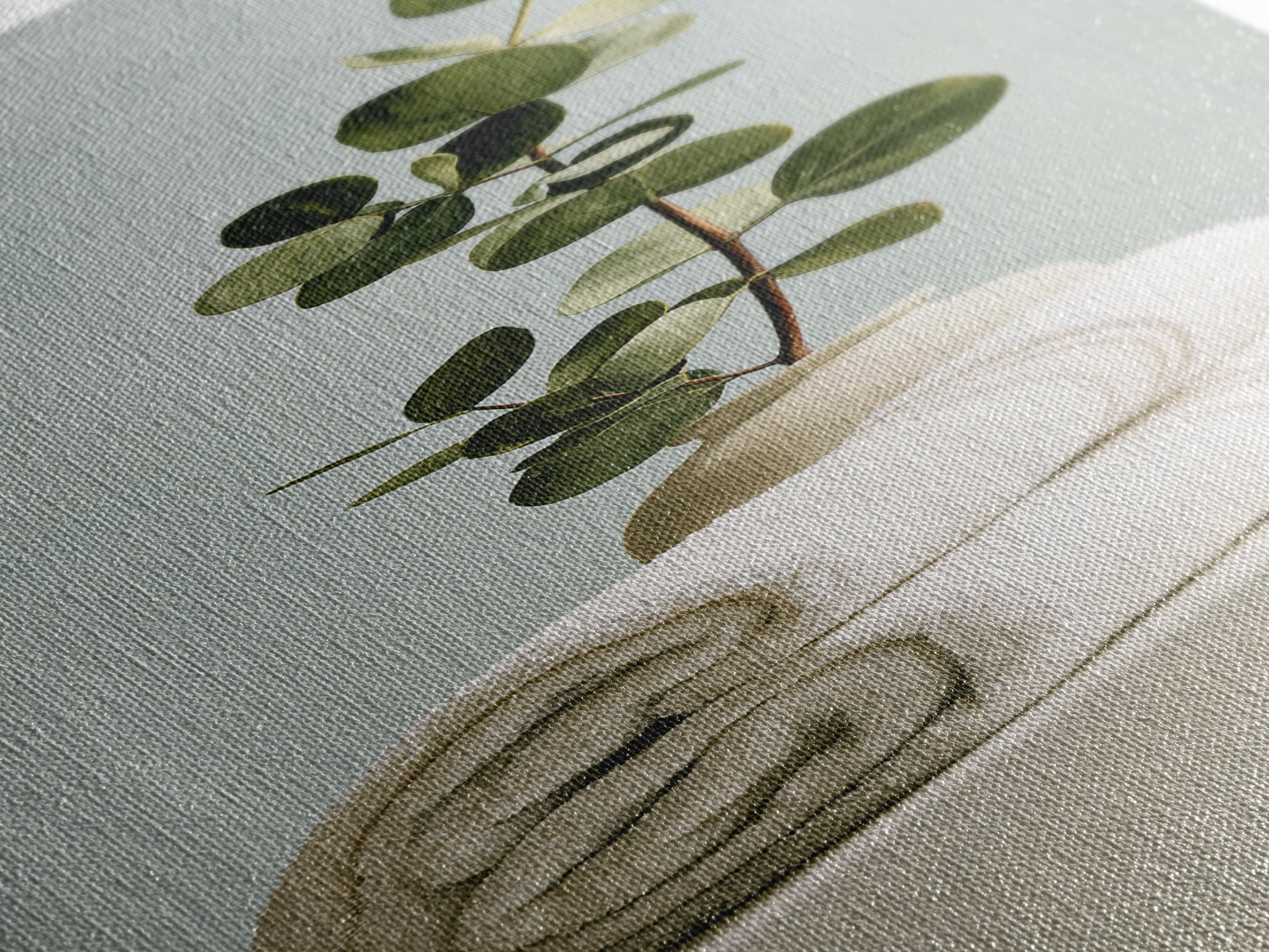 White Towels and Eucalyptus Without Room Context Framed Canvas Print, Spa Art, Fine Art Photography, Spa Decor, Serenity, SPA-1x3-84