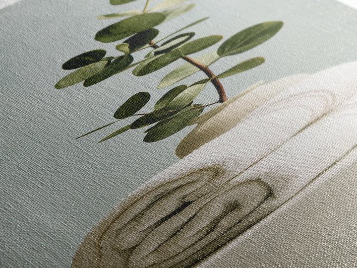 White Towels and Eucalyptus Without Room Context Framed Canvas Print, Spa Art, Fine Art Photography, Spa Decor, Serenity, SPA-1x3-84