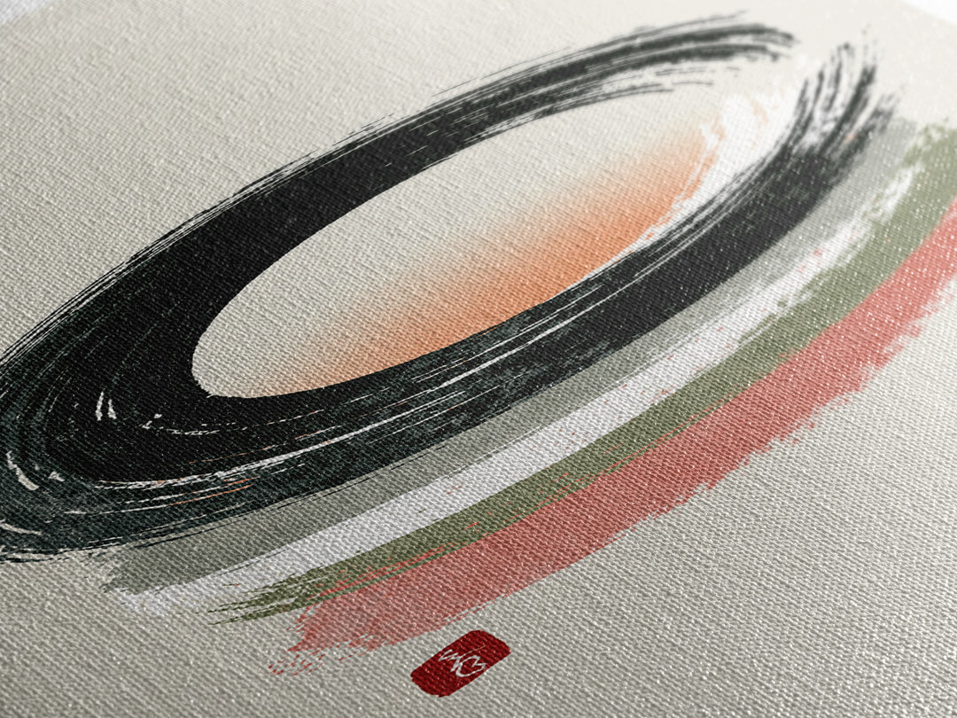 Minimal Zen Circle Brushstroke Framed Canvas Print, Spa Art, Teen Girl Room Decor, Spa Decor, Fine Art, Serenity, Luxury Decor, SPA-1x3-92