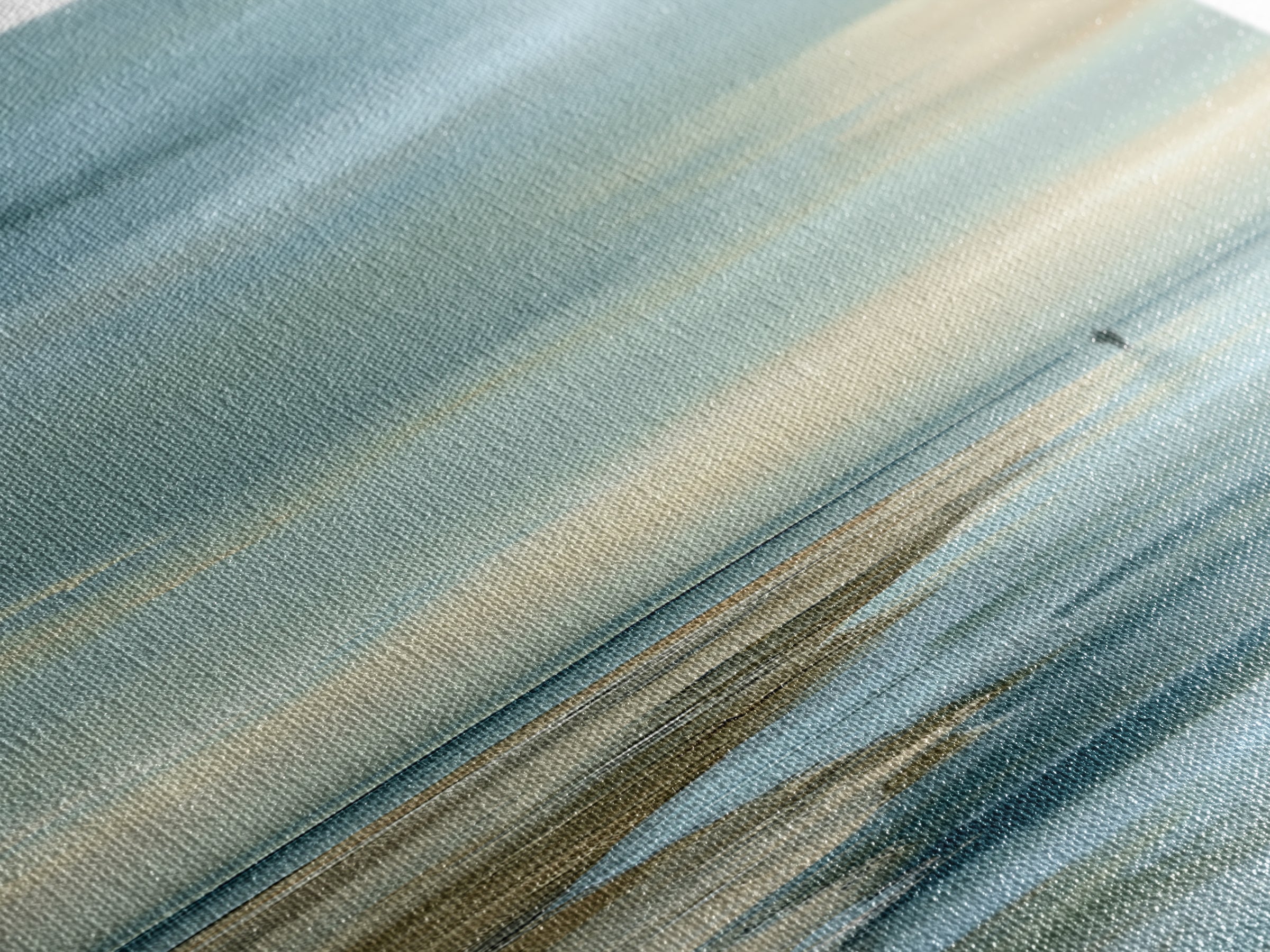 Coastal Horizon in Muted Spa Blues Canvas Print, Spa Art, Art Print, Spa Decor, Serenity, Botanical Art, Nature Prints, SPA-1x3-94