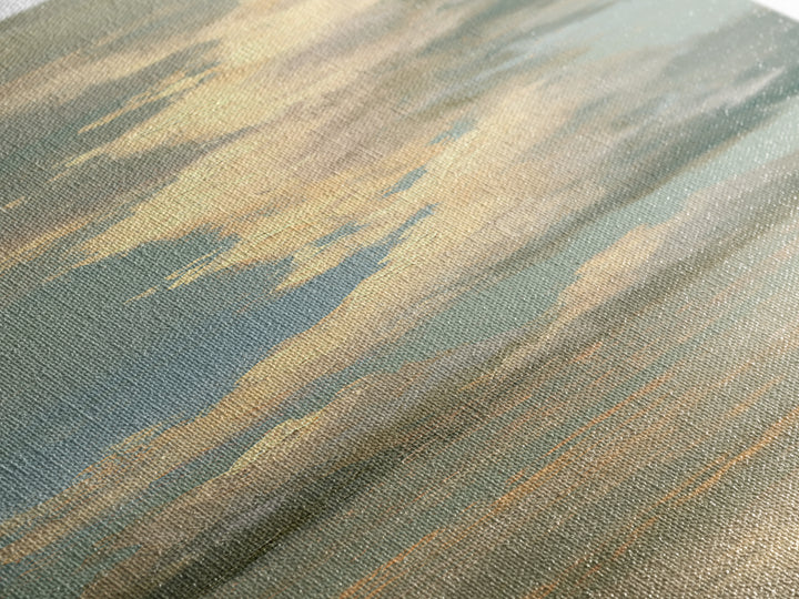 Soft Cloudscape in Cream and Sage Canvas Print, Spa Art, Boho Decor, Spa Decor, Oil Painting, Serenity, Printable Art, SPA-1x3-97