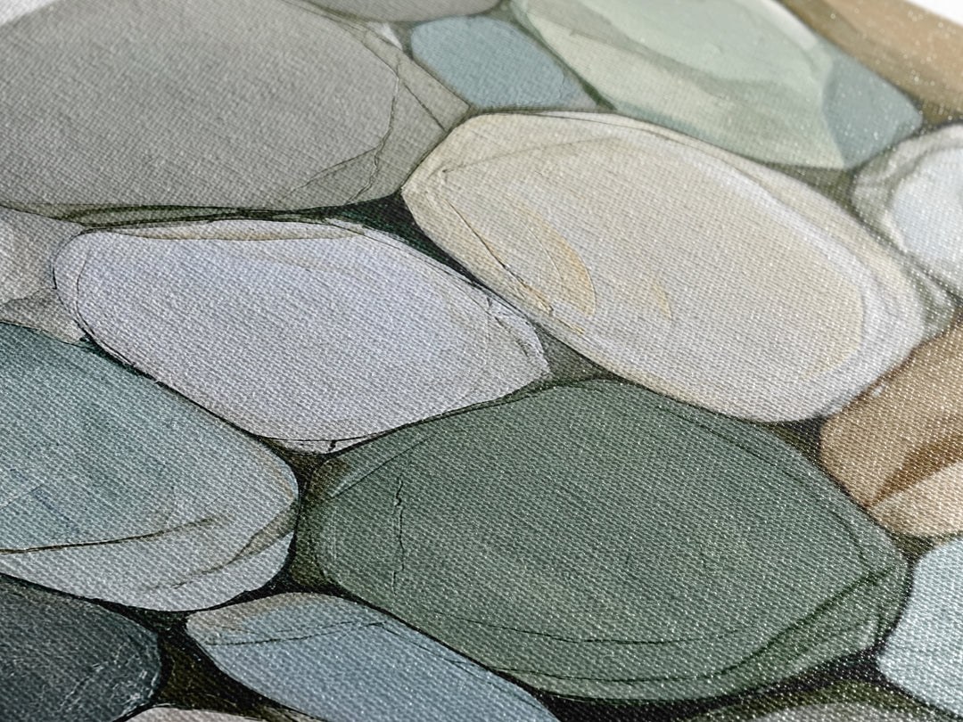 Pebble Texture Abstract Framed Canvas Print, Spa Art, Fashion Wall Art, Spa Decor, Abstract Art, Serenity, Modern Decor, SPA-2x1-11