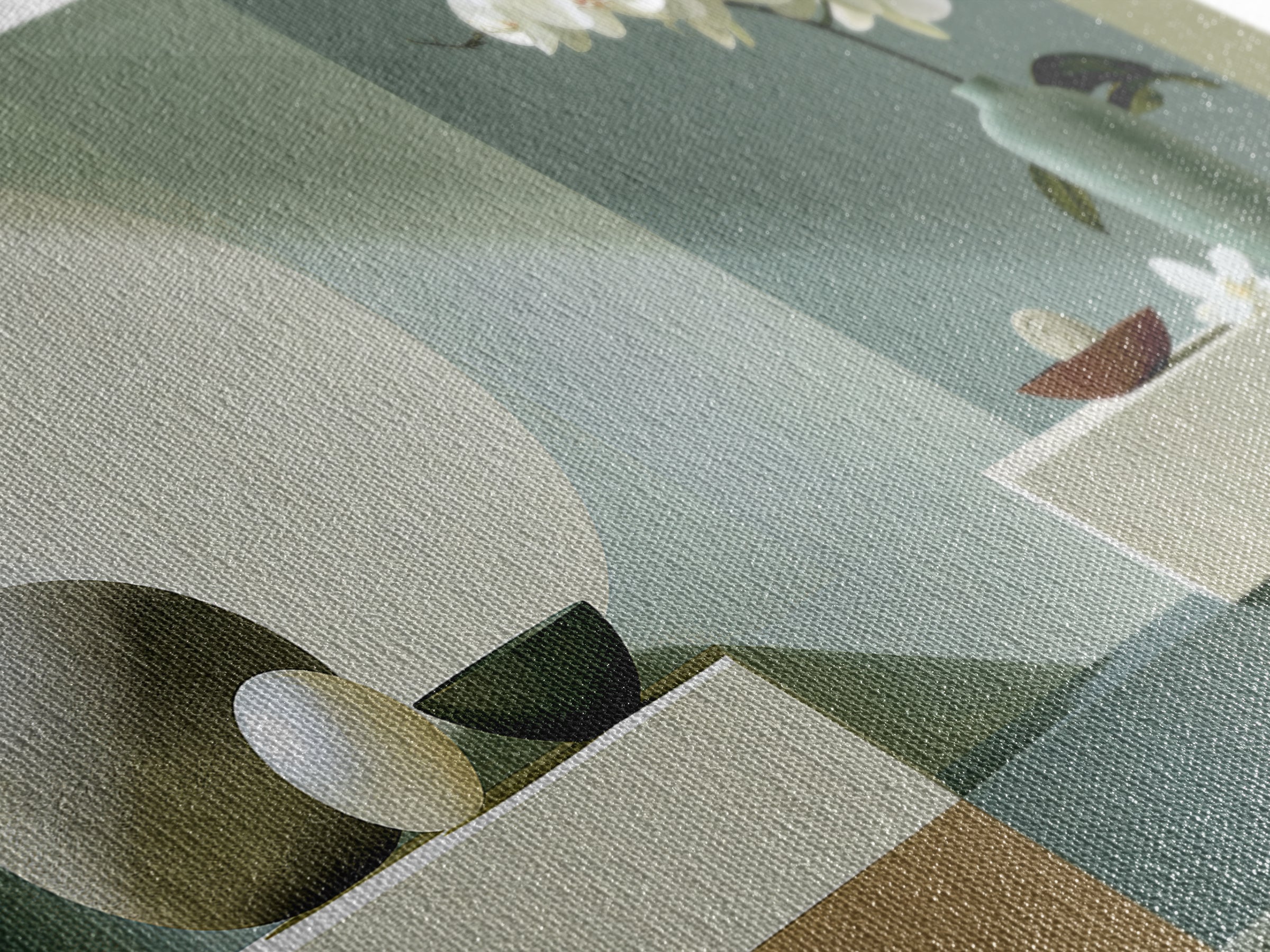 Sage and Ivory Geometric Calm Composition Canvas Print, Spa Art, Wall Art Print, Spa Decor, Abstract Art, Serenity, Animal Art, SPA-2x1-17