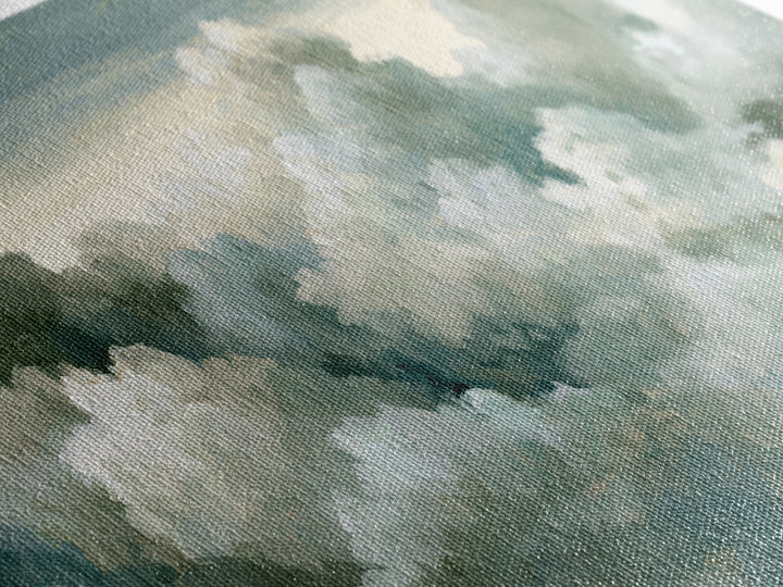 Soft Cloudscape in Cream and Sage Framed Canvas Print, Spa Art, Printable Wall Art, Spa Decor, Serenity, Feminine Wall Art, SPA-2x1-33