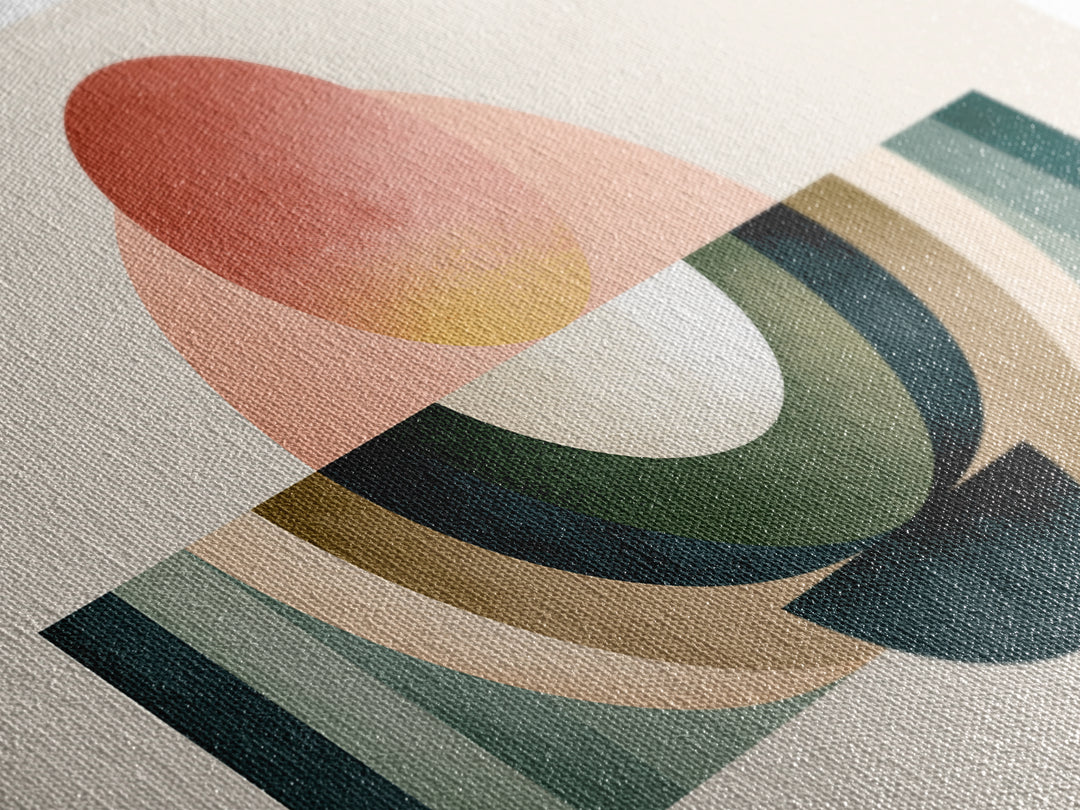 Sage and Ivory Geometric Calm Composition Canvas Print, Spa Art, Wall Art Print, Spa Decor, Abstract Art, Serenity, Animal Art, SPA-2x1-41