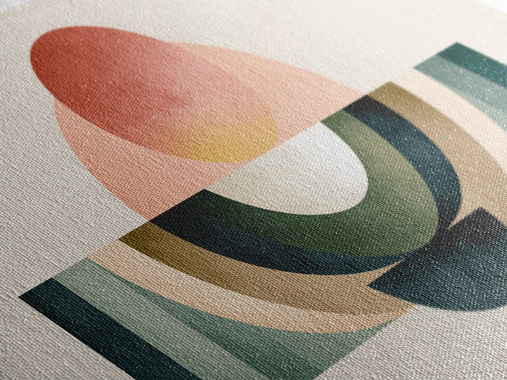 Sage and Ivory Geometric Calm Composition Canvas Print, Spa Art, Wall Art Print, Spa Decor, Abstract Art, Serenity, Animal Art, SPA-2x1-41